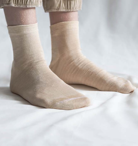 Мужские бежевые натуральные конопляные носки короткие Uzor Wear